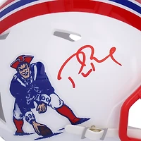 Casque miniature de vitesse rétro autographié par Tom Brady des New England Patriots Riddell 1990-92 - Signé à l'encre rouge