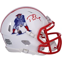 Casque miniature de vitesse rétro autographié par Tom Brady des New England Patriots Riddell 1990-92 - Signé à l'encre rouge