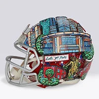 Mini-casque Riddell Flash Speed ​​autographié par Tom Brady (New England Patriots) - Illustration de Charles Fazzino - WN55916322