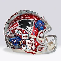 Tom Brady New England Patriots Autographed Riddell Flash Speed Mini Helmet - Art by Charles Fazzino - WN55916322