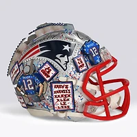 Tom Brady New England Patriots Autographed Riddell Speed Mini Helmet - Art by Charles Fazzino - WN55916379