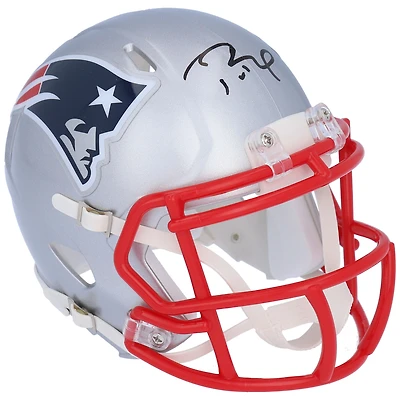 Casque Riddell Speed ​​Mini autographié par Tom Brady des New England Patriots