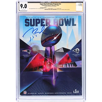 Tom Brady New England Patriots Autographed Super Bowl LIII CGC Authenticated Program from February 3