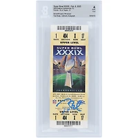 Billet authentifié par Tom Brady, des New England Patriots, champions du Super Bowl XXXIX, signé par Beckett Fanatics Witness, daté du 6 février 2005.