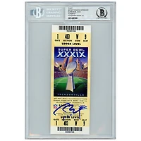 Billet du Super Bowl XXXIX autographié par Tom Brady (New England Patriots) - Note Beckett : 10