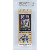 Billet authentifié par Tom Brady, champion du Super Bowl XXXVIII, élu MVP par Beckett Fanatics, lors du match des New England Patriots le 1er février 2004.