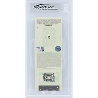 Billet authentifié par Tom Brady, champion du Super Bowl XXXVIII, élu MVP par Beckett Fanatics, lors du match des New England Patriots le 1er février 2004.