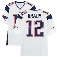 Maillot blanc autographié Mitchell & Ness 2000 authentique des New England Patriots de Tom Brady
