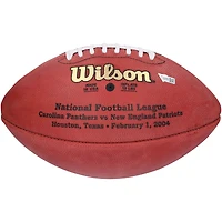 Ballon de football professionnel Wilson autographié par Tom Brady des New England Patriots lors du Super Bowl XXXVIII