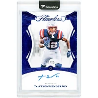 TreVeyon Henderson New England Patriots Autographed 2025 Panini Flawless Sapphire Jewel Relic #RGS-THN #1/15 Rookie Card