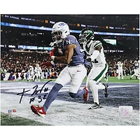 TreVeyon Henderson New England Patriots Autographed 8" x 10" Touchdown vs. New York Jets Photograph