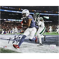 TreVeyon Henderson New England Patriots Autographed 8" x 10" Touchdown vs. New York Jets Photograph
