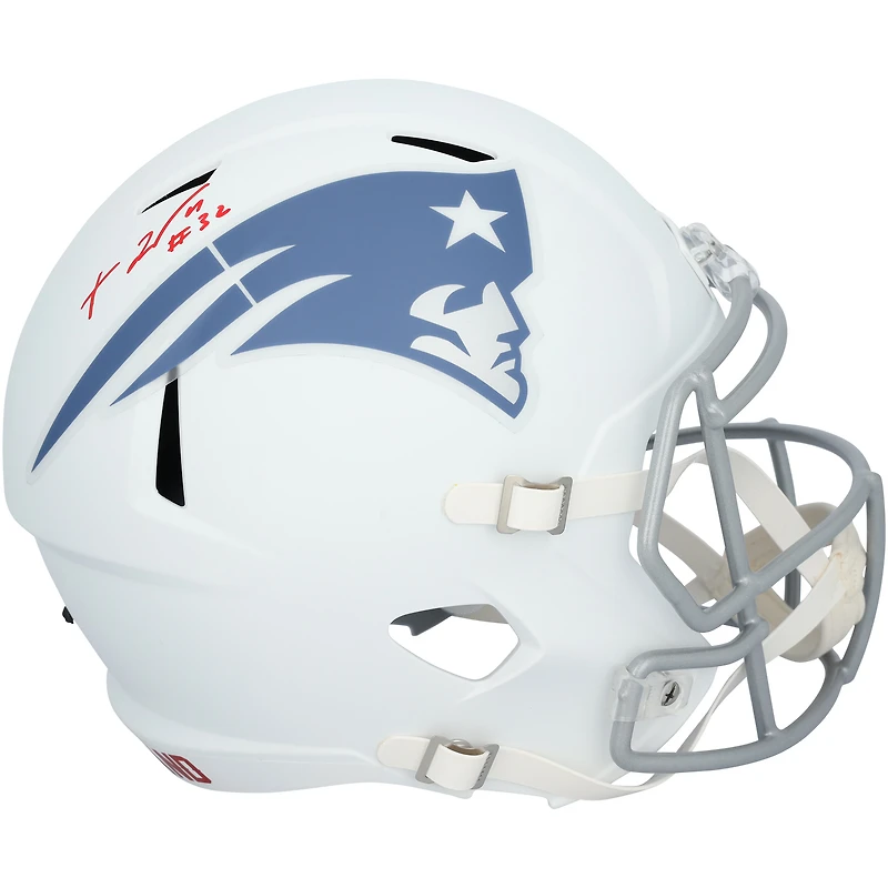 TreVeyon Henderson New England Patriots Autographed Riddell Rivalry Speed Replica Helmet