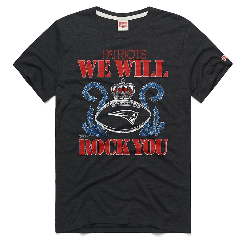 Unisex Homage Charcoal New England Patriots 2026 NFL Schedule Queen Tri-Blend T-Shirt