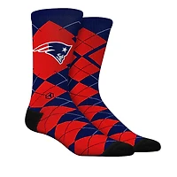 Unisex Rock Em Socks  New England Patriots Argyle Knitted Dress Socks