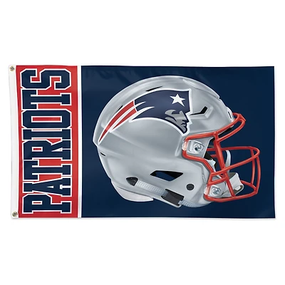 Drapeau de luxe WinCraft New England Patriots 3' x 5' Casque à une face