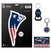 Lot de 4 porte-clés et aimants WinCraft New England Patriots