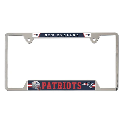 Cadre de plaque d'immatriculation en métal chromé WinCraft New England Patriots