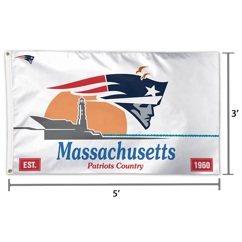 WinCraft New England Patriots Massachusetts State License Plate One-Sided 3' x 5' Flag