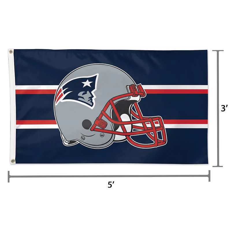 Drapeau de casque de luxe WinCraft New England Patriots, simple face, 91 x 152 cm