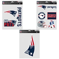 Lot de trois autocollants pour supporters des New England Patriots de WinCraft