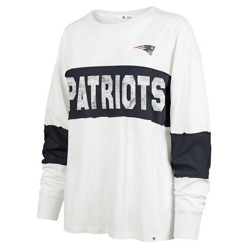 Women's '47 Cream New England Patriots Clubhouse Pride Taylor Long Sleeve T-Shirt