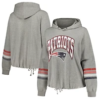 Women's '47 Heather Gray New England Patriots Plus Upland Bennett Pullover Hoodie