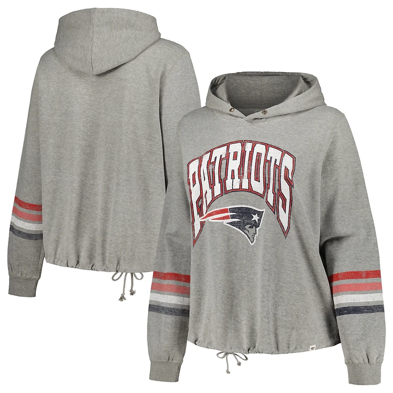 Sweat à capuche gris taille plus Upland Bennett des New England Patriots '47 pour femmes
