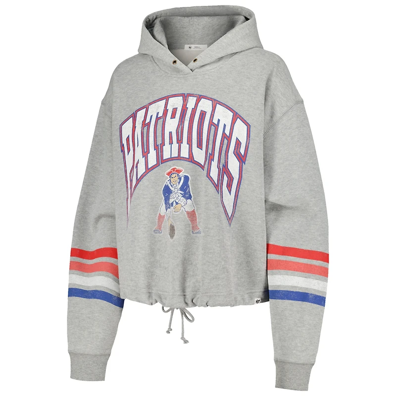 Women's '47 Heather Gray New England Patriots Upland Bennett Pullover Hoodie
