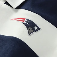 Women's '47  Navy/White New England Patriots Clubhouse Hall Raven Rugby Long Sleeve T-Shirt