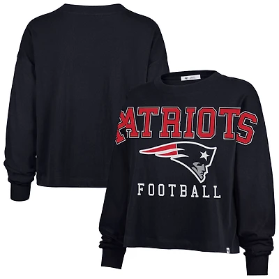 Women's '47 Navy New England Patriots Outreach City Oversized Long Sleeve T-Shirt