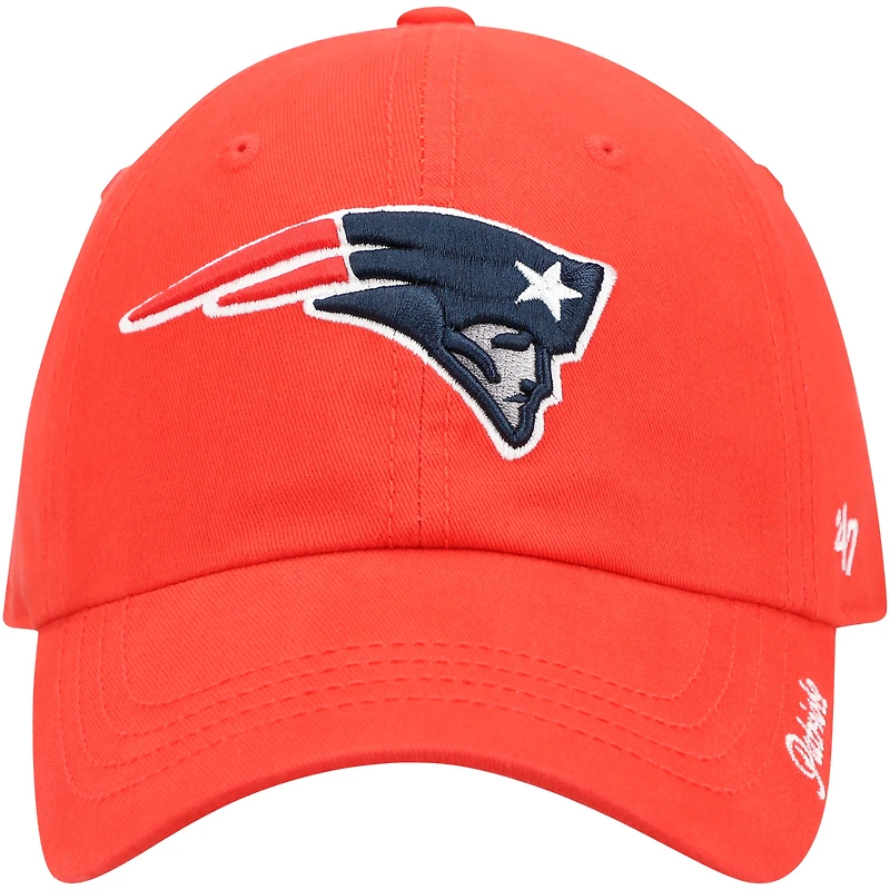 Casquette réglable secondaire rouge New England Patriots Miata Clean Up '47 pour femmes