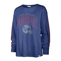 Women's '47 Royal New England Patriots Tom Cat Lightweight Long Sleeve T-Shirt