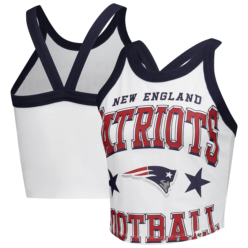 Women's '47  White New England Patriots Energize Sporty Tank Top