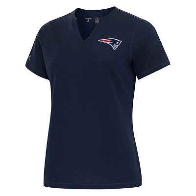 Haut côtelé Traveler bleu marine Antigua pour femme, New England Patriots