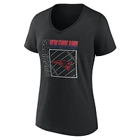 Women's Black New England Patriots Home Field Pop Personalized Name & Number V-Neck T-Shirt