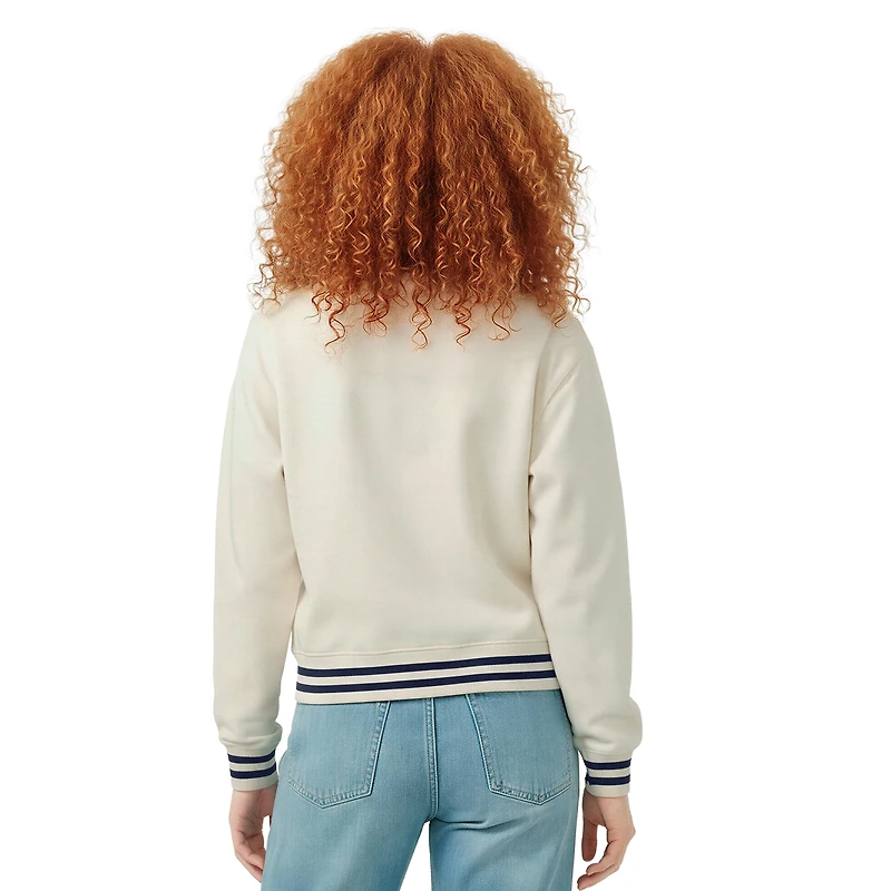Women's Champion  Cream New England Patriots Reverse Weave Fleece Sweatshirt