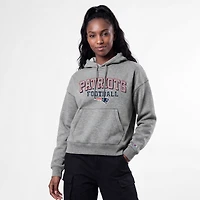 Sweat à capuche Champion Triumph Tri-Blend gris pour femme, modèle New England Patriots