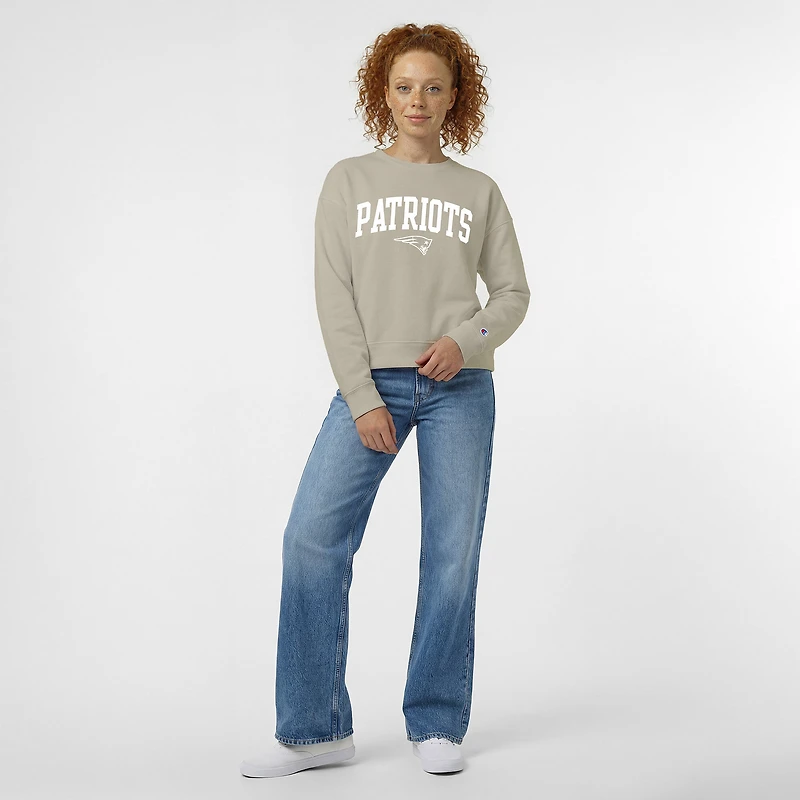 Women's Champion Light Brown New England Patriots Powerblend Cocoa Butter Fleece Sweatshirt