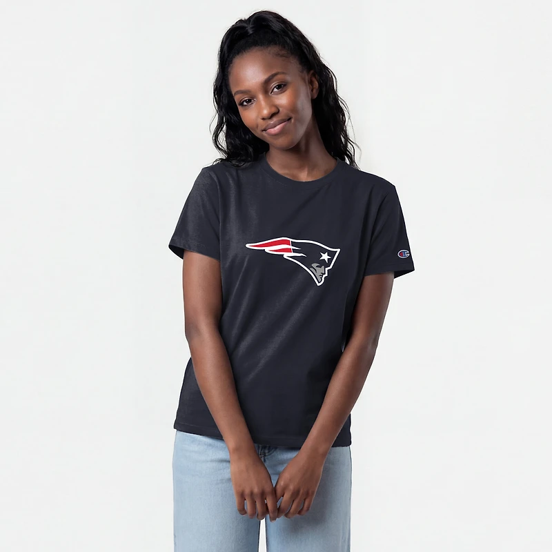 T-shirt Champion pour femmes avec logo des New England Patriots, bleu marine