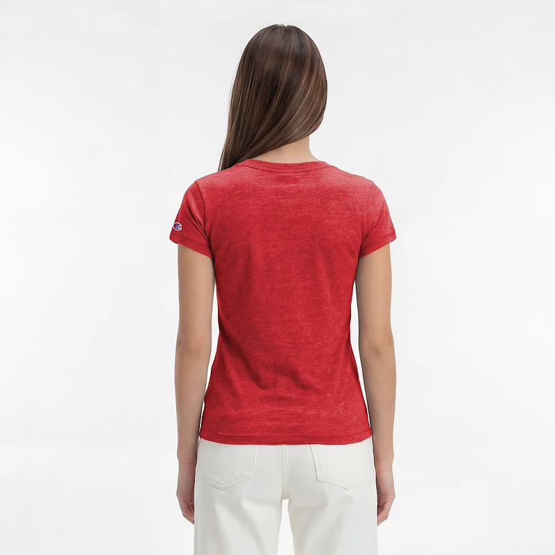Women's Champion Red New England Patriots Triumph Tri-Blend V-Neck T-Shirt