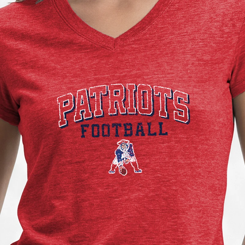Women's Champion Red New England Patriots Triumph Tri-Blend V-Neck T-Shirt