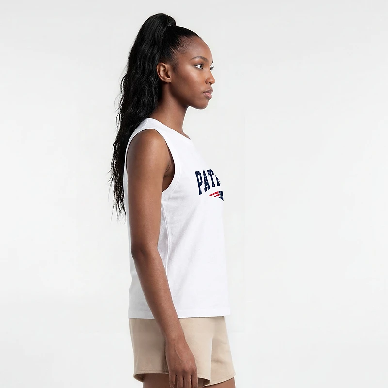 Women's Champion White New England Patriots Muscle Tank Top