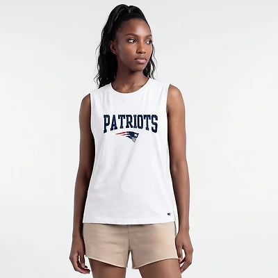 Women's Champion  White New England Patriots Muscle Tank Top