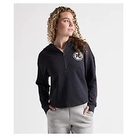 Sweat à capuche zippé au quart en polaire marine Willow pour femme, Charles River x New England Patriots