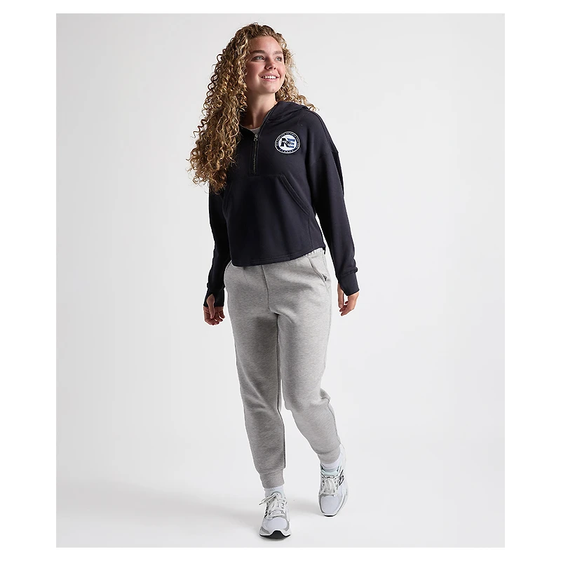 Women's Charles River x New England Patriots Navy Willow Fleece Quarter-Zip Hoodie