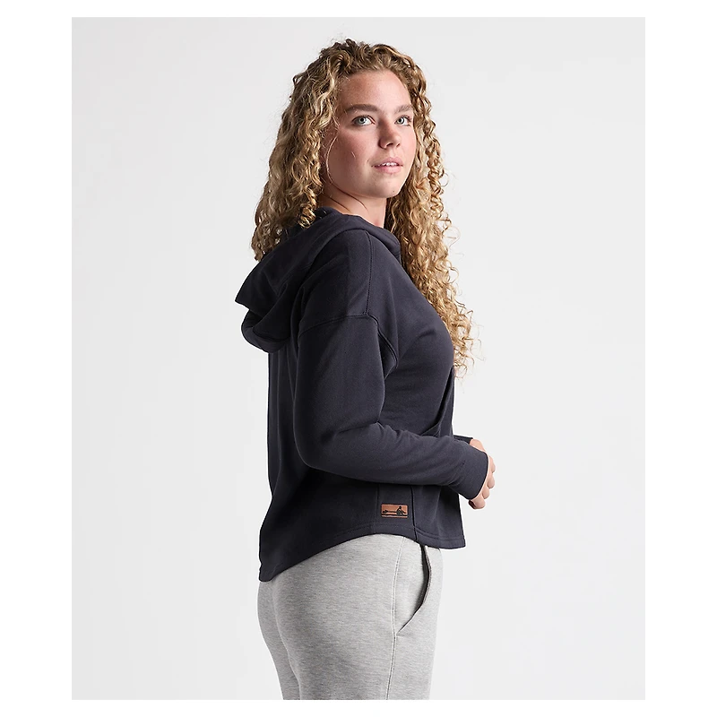 Women's Charles River x New England Patriots  Navy Willow Fleece Quarter-Zip Hoodie