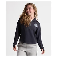Women's Charles River x New England Patriots  Navy Willow Fleece Quarter-Zip Hoodie