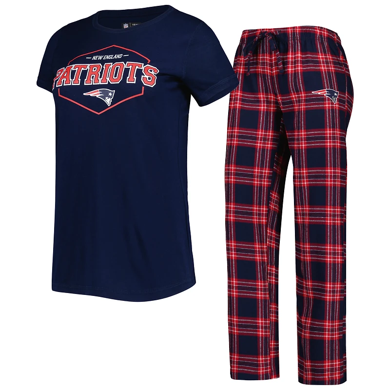 Ensemble de nuit Concepts Sport bleu marine/rouge avec haut et pantalon à écusson des New England Patriots pour femme