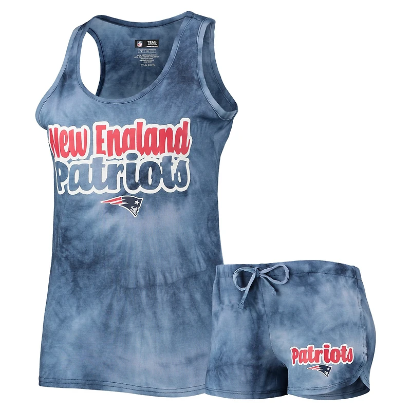 Concepts Sport - Ensemble débardeur et short Billboard des Patriots de la Nouvelle-Angleterre bleu marine pour femme